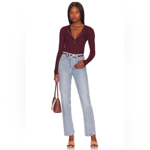 🌟FREE PEOPLE One Of The Girls Henley-Acai color - Picture 5 of 14